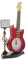 GARVALON Gitarrenwecker Schallplattenuhr Musikwecker Batterieuhr Musikwanduhr Nachttischuhr Nachttischwecker Musikuhr Dekorative Heimuhr Roter Kunststoff
