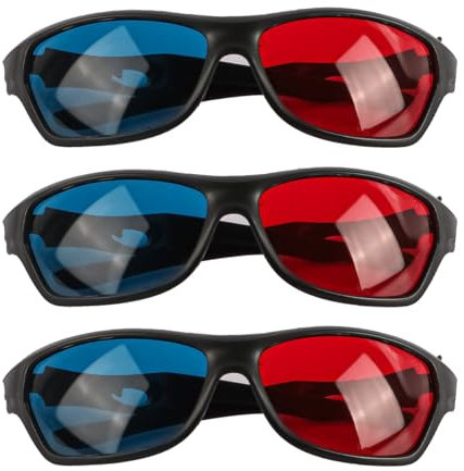 Namvo Paquete de 3 Gafas 3D Rojas y Azules Gafas 3D Anaglifo Cian Gafas de Películas y Juegos Gafas de Visualización 3D para Monitor de Computadora Cine en Casa Pantalla de Cine