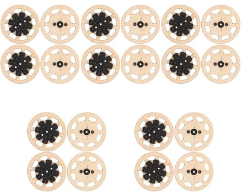Mikikit 5 Sätze Holzräder Trolley-räder Rad Modell Motor Elektromotor-kit Motoren Holzspielzeugräder Ferngesteuerte Autoreifen Zubehör Für Spielzeugautos Für Teenager 4 Stück * 5