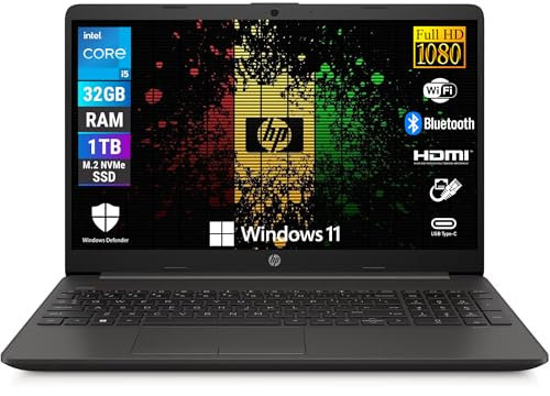 HP 250 G10, Notebook Display 15.6'' FHD, Intel Core i5-1334u 10 Core 3.4Ghz, Ram 32GB, SSD 1000GB, Pc Portatile Windows 11