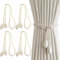Hurifeng Vorhang Raffhalter 4 Stück - Handgefertigte Baumwoll Seil Vorhangbänder, Verstellbare Curtain Rope Buckle - 50cm Elastisch für 3-8m Gardinen, Ideal für Wohnzimmer Schlafzimmer Balkon Boho Dek