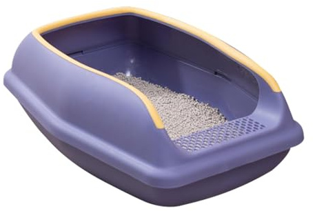 Katzenklo Offen Hoher Rand, Katzenklo Ohne Deckel, Katzenklo Groß, Offenes Katzenklo, Katzentoilette Offen,Cat Litter Box,Katzen Klo, Katzenklo, 38x23x15cm, Lila
