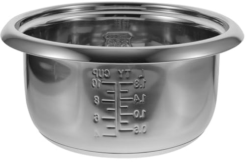 STOBAZA Stainless Steel Rice Cooker Inner Pot, 4L Replacement Liner for Kitchen Rice Cooker, Non-stick Even Heat Distribution Rust Resistant Easy to Clean