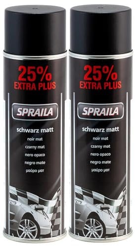 ECI 2 x Auto Lackspray Dose Sprühlack Schwarz Matt Spraydose 500ml