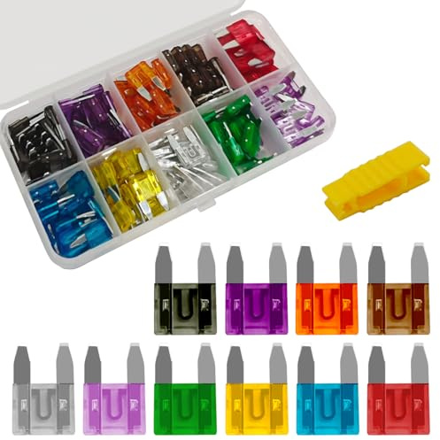 SamWinGear 120PCS Mini Fuses Car Fuses Assortment Kit, Auto Blade Fuse Kit with Puller Tool Mini Colorful Insert Fuse(2A/3A/5A/7.5A/10A/15A/20A/25A/30A/35A) for Car RV Truck Motorcycle Marine SUV