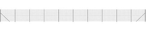 Hoodmeel Maschendrahtzaun komplettset 1.6 x 25m Maschendrahtzaun set anthrazit Maschendrahtzaun 160cm höhe Gartenzaunset Drahtzaun Maschendraht mit Bodenflansch -Anthrazit-1.6 x 25 m