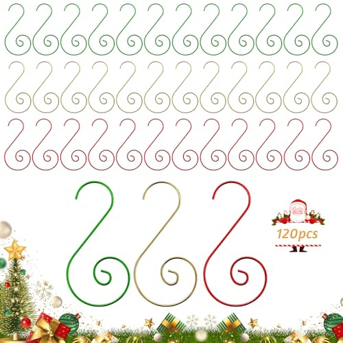 Aufhänger für Weihnachtskugeln, 120 PCS Christbaumkugel Aufhänger, Weihnachtskugel Haken, Christbaumkugeln Haken, Kugelaufhänger für Weihnachtsbäume, Girlanden, Weihnachtskugeln (E)