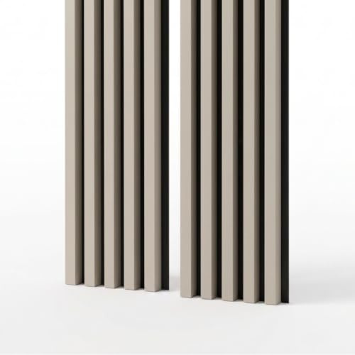 MEBANO. Akustikpaneele auf Filz 1,272 m² 240x53 cm (2 Stück 240 cm x 26,5 cm) Wandverkleidung Farbe Sandgrau Wandpaneele Home Decoration Lamellenwand Innenwanddekoration