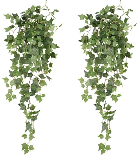 Avoik 2 Pièces Plante Artificielle Tombante Artificielle Plantes de Fausses Vignes Vertes de Pomme de Terre Artificielles Suspendues pour Intérieur Extérieur pour Salon Cuisine Balcon Jardin