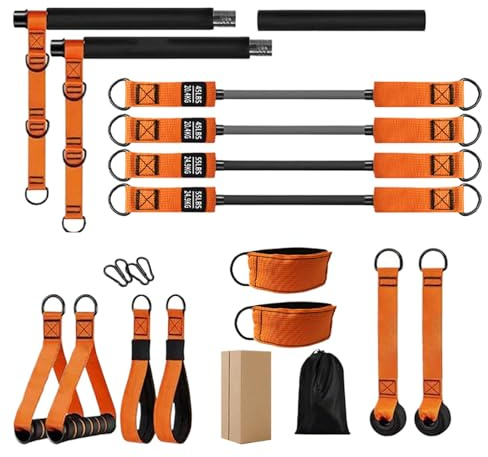 Pilates-Bar-Set – multifunktionales Fitnessgerät, Trainingsgerät, Heimtraining, Schultern, Taille, Beine, wohnungsfreundlich, professionelle Verwendung | Effektiver Kraftaufbau für Erwachsene