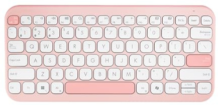 ASUS Marshmallow Keyboard KW100 | kabellos | mechanisch | 2,4GHz | Bluetooth 5.0 | Scissor Keys mit 1,6mm Hub | kompakt und ultradünn | ergonomisch | geräuscharm mit weniger als 50dB | Rose Clay
