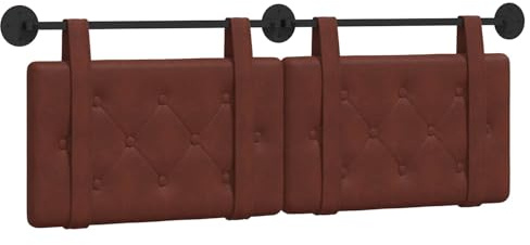 vidaXL Hängevorderseite Glänzendes Braun 130 x 55 x 5 cm Antikes PU, Modernes Rechteckiges Wandkopfteil, Minimalistische Schaumstoff-Rückenlehne, Elegante Innendekoration für Schlafzimmer, Schicke Mö