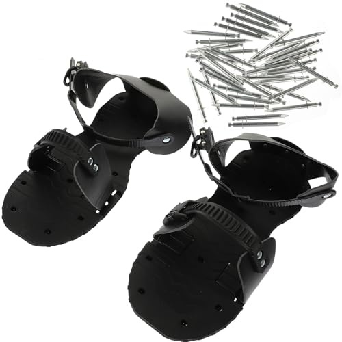 Toyvian Scarpe Aeratrici da Giardino 1 Paio in Pu Nere Cinghie Regolabili | Giardinaggio, Aria nel Terreno, Struttura Robusta, Adatte a Uomini e Donne