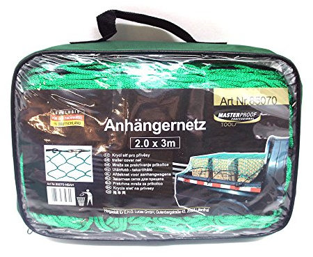 Anhängernetz 2,0 Meter x 3,0Meter Grün mit zusätzlicher Umrandung - Containernetz