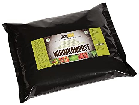 Natursache Wurmhumus - Biodünger 10 Liter I Wurmkompost ist der beste Pflanzendünger Langzeitdünger Gemüsedünger Grünpflanzendünger Palmendünger I Wurmerde Dünger ist ein Universaldünger I auch als Blumendünger & Flüssigdünger anwendbar