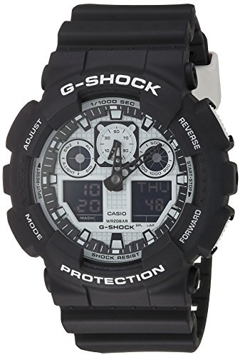Casio Men's G-Shock GA100BW-1A Black Resin Quartz Sport Watch