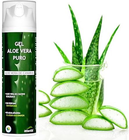 Aloe Vera Gel Puro, 100% natürlich, bio, vegan, EU Produkt, dermatologisch getestet, Feuchtigkeitspflege für Haut und Haar, bei Sonnenbrand, Hautreizungen, Insektenstichen, After Sun