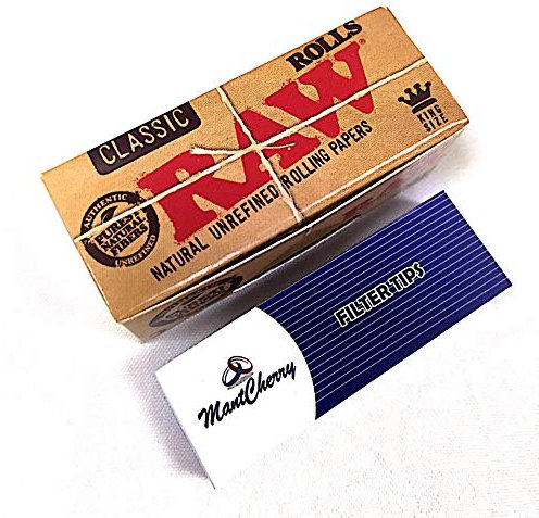 RAW KING SIZE klassisches, natürliches Zigarettenpapier, 3 Rollen von TRENDZ. Originalverpackung