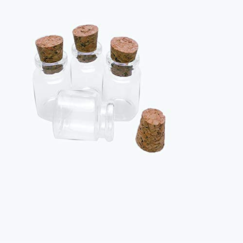 50pcs Mini Bouteille En Verre Transparent avec Bouchon En liège, Petite Bouteille en Verre Capacité 15 ml