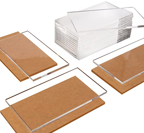 Royal Imports Place Cards Clear Acrylic Blank Plates, Table Seating Number Tiles, Custom Setting DIY Guest Name Signs Decor, Wedding, Reception, Party, Banquet, Dinner, Birthday - Rectangle - 20 pcs