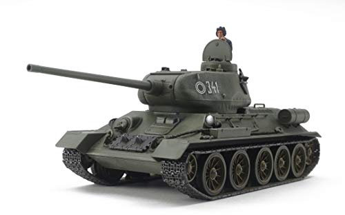 TAMIYA 32599-000 TAM32599 1:48 Rus. with Pz. T-34/85, Model Building, Plastic Kit, Crafts, Hobby, Gluing, Plastic Kit, Dark Green