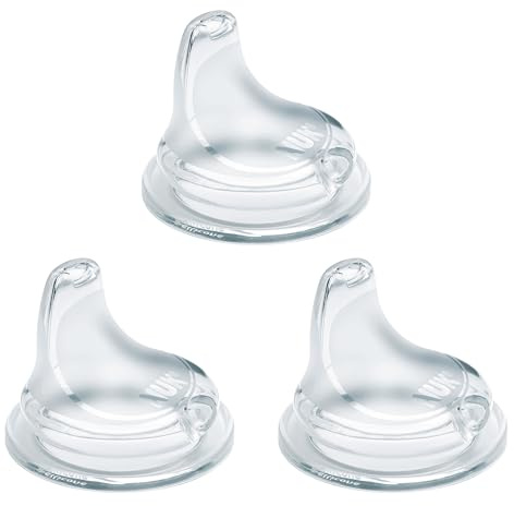 NUK Replacement Silicone Spout, Clear, 1 Count Pack of 3