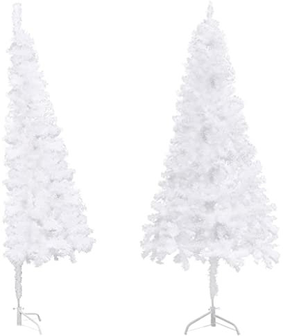 vidaXL Künstlicher Eck Weihnachtsbaum Tannenbaum Christbaum Dekobaum Kunstbaum Weihnachten Dekoration Weihnachtsdeko Weiß 210cm PVC