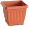 Pot de fleurs, pour plantes, utilisation en intérieur et extérieur, carré, style classique, en plastique, pour balcon, H30, couleur terre cuite, 25,2 litres, 37 x 37 x 30 (H) cm