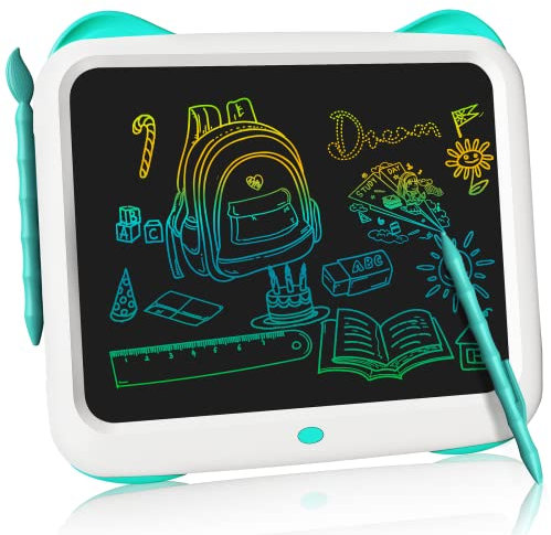 TUGAU LCD-Schreibtafel für Kinder 12 Zoll Buntes Display Zaubertafel Löschbarer Tragbar Maltafel Handschrift Board Spielzeug, Geeignet für ab 2 3 4 5 6 Jahre Mädchen Jungen Geschenk