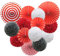 Gute Seidenpapier Pompons Pompoms Set Hängende Papier Fans Papierblumen Ball, Fächer Dekoration,Festival, Party Dekoration (Rot Thema)