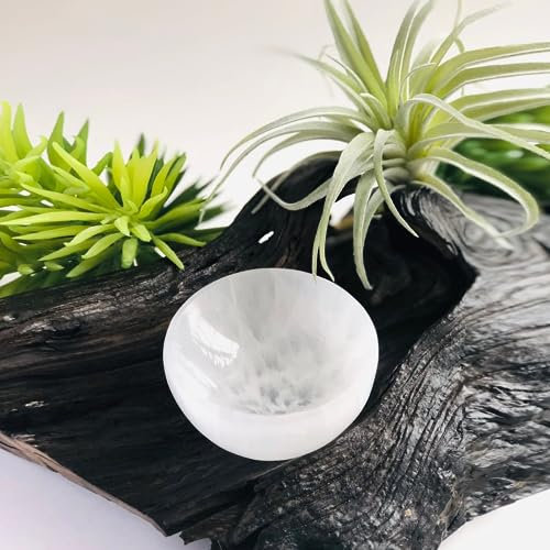 H&H HOMEDECOR LTD Selenite Crystal Charging Bowl - White Selenite Alter Bowl for Cleanse, Meditation, Spiritual Recharge & Decoration - Multiple Sizes (6 Cm)