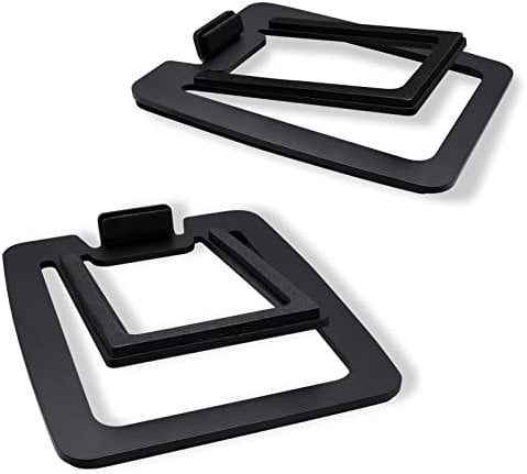 Sanyun SW601 Metal Desktop Speakers Stands for 3inch Speakers, Tilted Steeal for Computer PC Tabletop Monitor Speakers, Black(Pair)