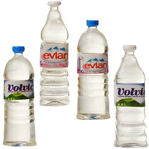 alles-meine.de GmbH 4 TLG. Set - Miniatur - Wasserflaschen - Maßstab 1:12 - für Puppenstube - Puppenhaus - Deko - Klein - Diorama - Mini - Flaschen Wasser Getränke Getränkeflasch..