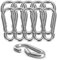 12x Karabinerhaken Set - 55 mm - Schnapphaken & Karabiner klein aus Aluminium - zum Camping & Wandern - Befestigung an Schlüsselanhänger & Gürtel & Rucksack