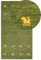 Beliani Gabbeh Teppich grün aus Wolle 80 x 150 cm Hochflor Westernmotiv Tiermuster weich Yulafi
