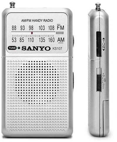 RADIO PORTATIL ALTAVOZ AM/FM PLATA SANYO KS107