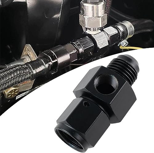 VVORHSBELL 6AN Male Flare to 6AN Female Swivel with 1/8 NPT Gauge Port Fuel Pressure Take Off Fitting Adapter Aluminum