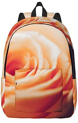 EVANEM Laptop-Rucksack, langlebig, Vintage-Rosen-Druck, Leinen-Rucksack für Damen und Herren, Reisetasche, Schwarz , S