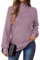 Zeagoo Damen Pullover Herbst Winter Warm Bequem Strickpullover Casual Mode Sweater Lose Rundhalsausschnitt Langarm Strickwaren Violett L