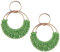 SIXDUTON Creolen Ohrringe für Damen, Hand Gefertigte Stroh Wicker Rattan Vintage Bohemian Schmuck Geschenk für Frauen und Mädchen (Grün)