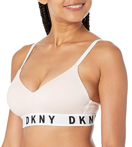 DKNY Damen Cozy Boyfriend Bügelloser Push-Up-BH, Undurchsichtige, Perlcremefarben, M