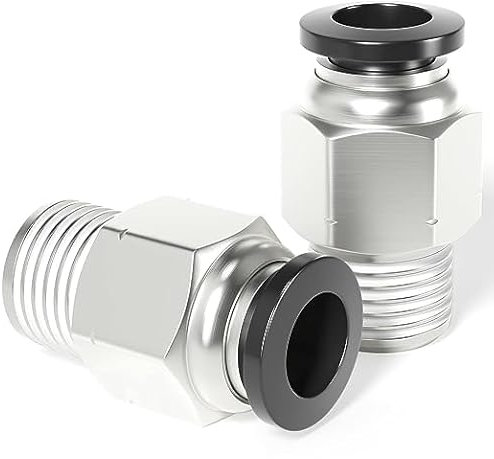 TAILONZ PNEUMATICI Rame maschio diritto 12mm tubo OD x 3/8 BSP Raccordi ad innesto rapido PC12-03 (Confezione da 10)