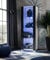 Komodee Vitrine Schrank Tivoli, Schwarz/Weiß, Breite 55cm x Höhe 159cm x Tiefe 35cm, LED Blau, 3 Regalböden, für Wohnzimmer, Schlafzimmer, Eingang