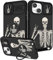 Pegmode (2in1 for iPhone 13 Case/for iPhone 14 Case Skull for Women Cute Skeleton Gothic Girls Phone Cases Scary Unique Design with Camera Cover+Ring Holder Funny for Apple 13/Apple 14 Cover 6.1''