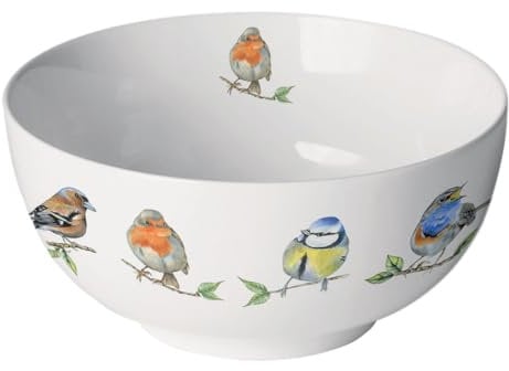 Ambiente Schale Müslischale 0,4 l - 14 cm Vogelarten Vögel New Bone China Porzellan bird species