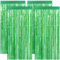 4er Pack Lametta Vorhänge Glitzer - Ajerg Metallic Tinsel Vorhänge Party Deko, Wiederverwendbar Foto Hintergrund Folien Fransen Luftschlangen Deko für Geburtstag, Hochzeit, Disco, Neujahr (Grün)