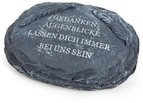 Logbuch-Verlag Künstlicher Stein als Grabschmuck mit Text in anthrazit Allerheiligen Grabdeko 18,5 x 6 cm wetterfest