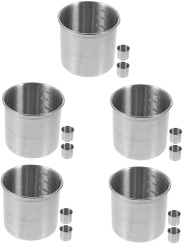 Amosfun 15 Piezas Taza Medidora Tazas Medidoras De Cocina Vaso Medidor Graduado Vaso Medidor De Escala Taza De Arroz Con Escamas Taza De Comida Seca Balanza De Cocina Acero Inoxidable