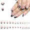 24 Stücke Halloween Falsche Nägel - Kürbis Geisterdruck Süße Künstliche Acryl Nägel Mit Weißer Geist Design Press On Nails für Mädchen und Frauen