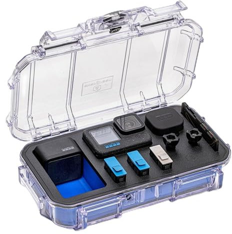 Evergreen ToughBox - Protective Case for GoPro | Compatible with GoPro Hero 9, 10, 11, 12 | Waterproof, Shockproof, Dustproof | Pre-Cut Battery Insert, Max Lens Mod, Bonus SD Card Holder (Clear)